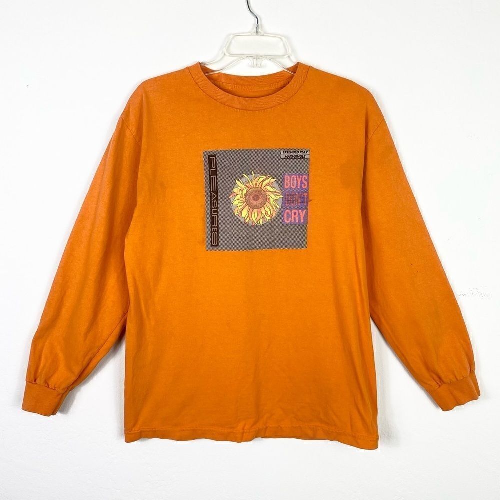 Pleasures Boys Don’t Cry Orange Long Sleeve Graphic Tshirt